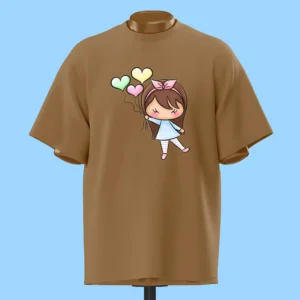 لباس طرح دختر با بادکنک‌های قلبی