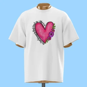 لباس طرح قلب "We love because He first loved us"