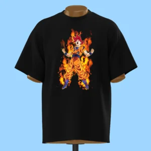     لباس طرح گوکو سوپر سایان گاد - دراگون بال