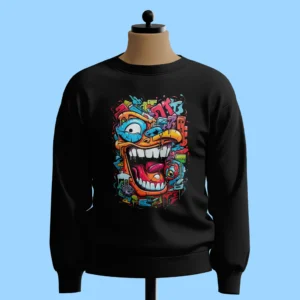     لباس طرح چهره گرافیتی شلوغ