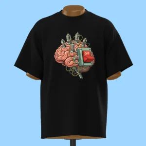     لباس طرح پوستر مغز "No More Thinking"