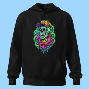     لباس طرح جمجمه گرافیتی رنگارنگ