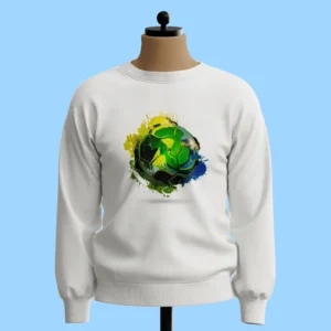 لباس طرح توپ فوتبال با رنگ های برزیل