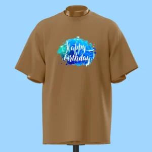 لباس طرح نوشته تولد آبرنگی آبی