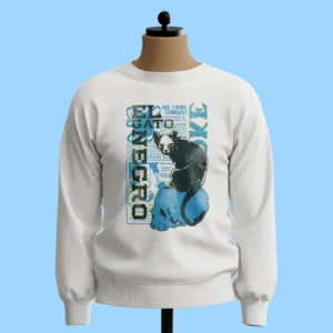 لباس طرح گربه روی جمجمه آبی