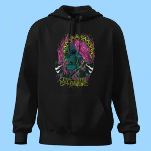 لباس طرح جمجمه مو صورتی با تبر