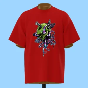 لباس طرح جمجمه سبز و هشت پا