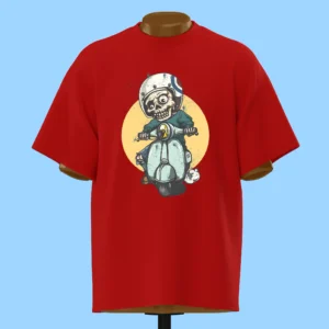 لباس طرح اسکلت سوار بر موتور وسپا