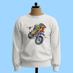 لباس طرح موتور کراس کارتونی در گل و لای