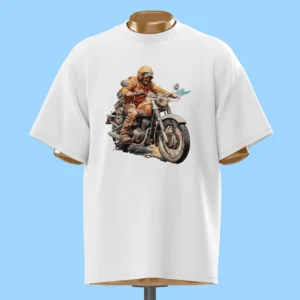 لباس طرح موتورسوار با موتور کلاسیک