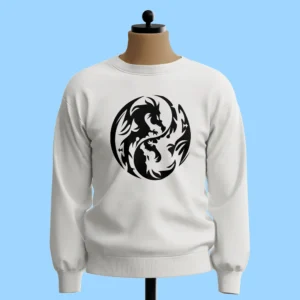 لباس طرح اژدها به شکل یین و یانگ